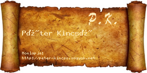 Péter Kincső névjegykártya