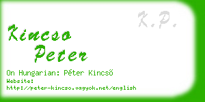 kincso peter business card